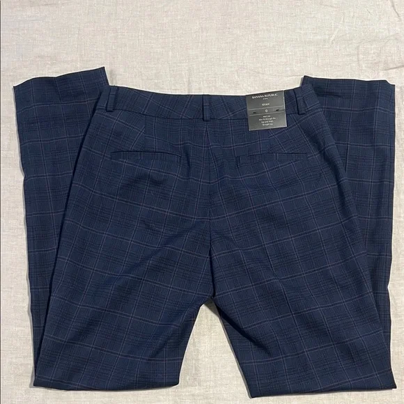 NWT Women’s Banana Republic Navy Plaid Pants - Picture 3 of 7